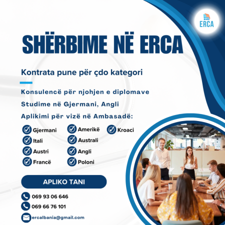 🔎 Shërbimet në ERCA për të gjithë të interesuarit në Shqipëri, Kosovë, Maqedoni 💡