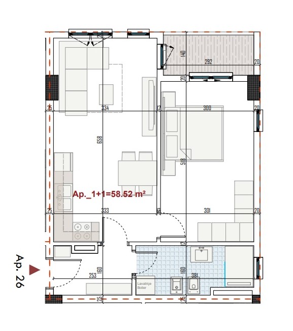 Tirane, shitet apartament 1+1, Kati 4, 68 m² 71.400 € (Paskuqan)