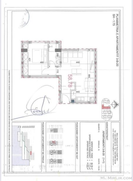 Tirane, shitet apartament 1+1+BLK Kati 5, 70 m² 84.000 Euro (Kodra e Diellit 2)