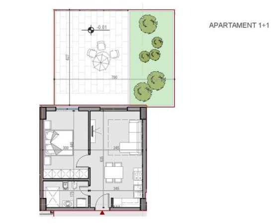 Tirane, shitet apartament 1+1+BLK Kati 0, 564 m² 58.338 Euro (QTU)