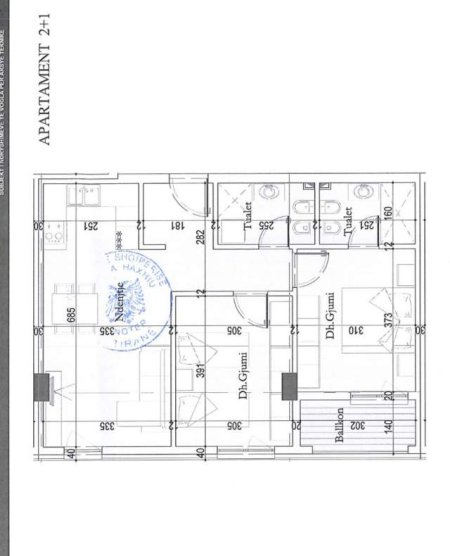 Tirane, shitet apartamente 2+1 Kati 4, 87 m²  (Perballe Casa Italia)