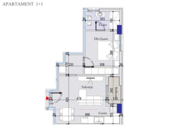 Tirane, shitet apartament 1+1 Kati 2, 71 m² 1.000 Euro/m2 (Perballe Casa Italia)