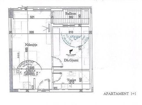 Tirane, shitet apartament 1+1+Ballkon Kati 3, 60 m² 82.500 € (LAPRAKE)
