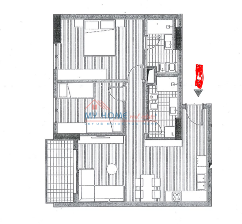 Tirane, shitet apartament 2+1+Ballkon Kati 7, 99 m² 118.920 € (Rruga 5 Maji)