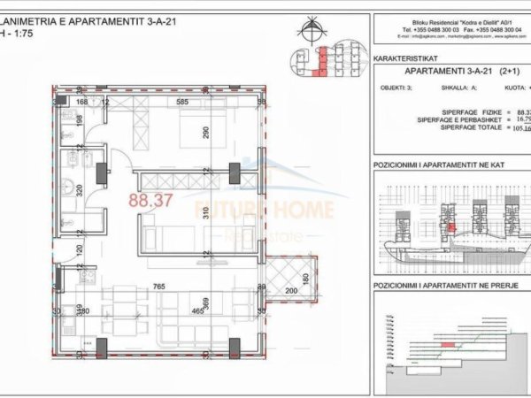 Tirane, shes apartament 2+1+Aneks+Ballkon Kati 2, 105 m² 155.000 € (KODRA E DIELLIT 2)