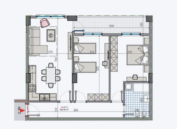 Tirane, shitet apartament 2+1 Kati 5, 104 m² 75.000 € (Kamez)