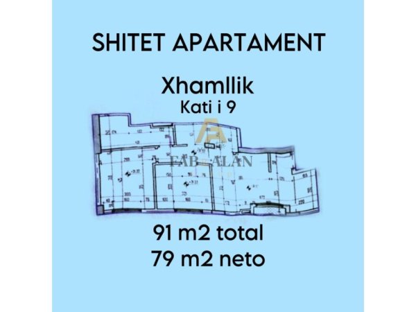 Tirane, shitet apartament 2+1 Kati 9, 91 m² 137.000 € (Xhamllik)