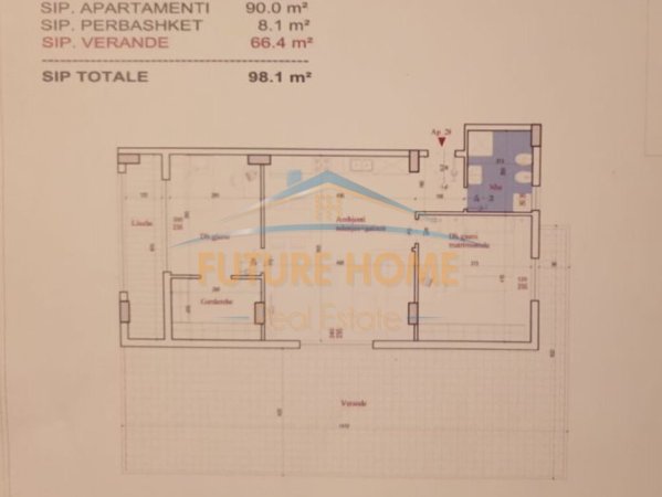 Tirane, shitet apartament 2+1+Ballkon Kati 5, 100 m² 235.000 € (Xhamlliku)