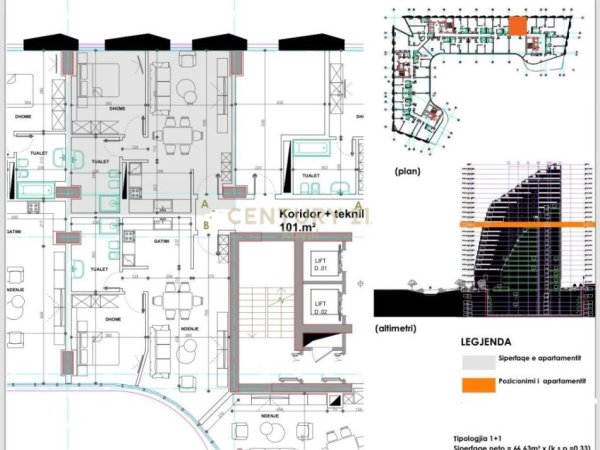 Tirane, shes apartament 1+1 , 89 m² 310.500 € (Ish Ekspozita)